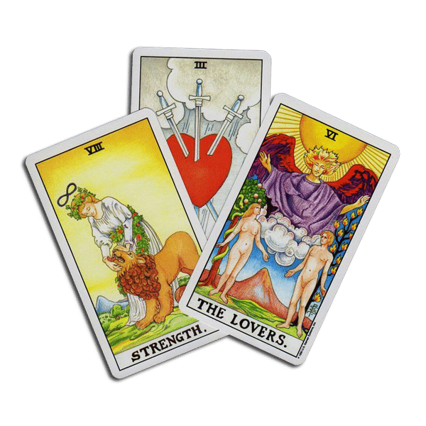 Tarot cards with transparent background.